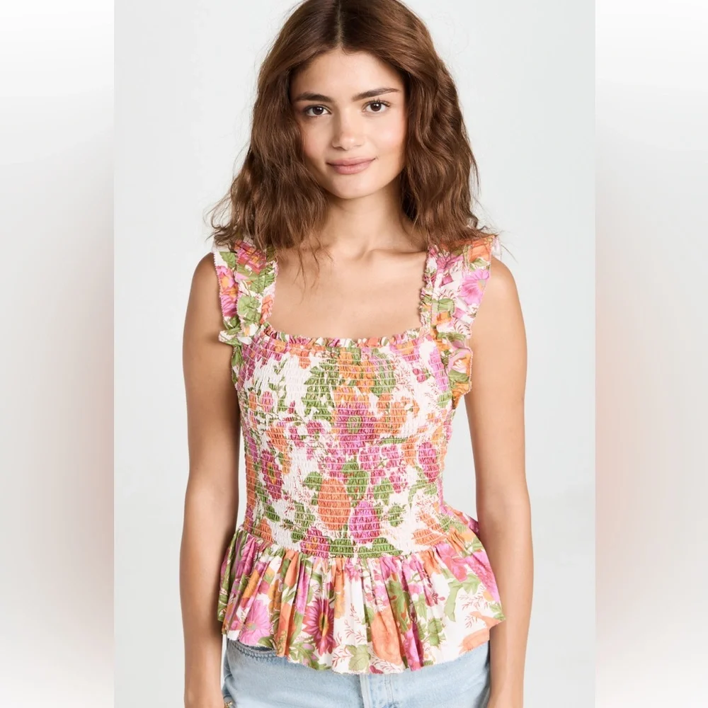 Floral Ruffle Smocked Top - Picture 6 of 13